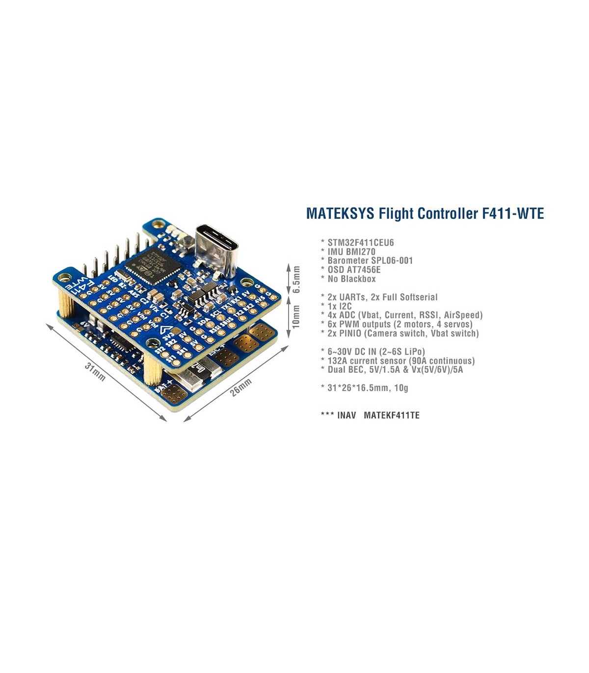 Matek Flight Controller F411-WTE Matek Flight Controller F411-WTE