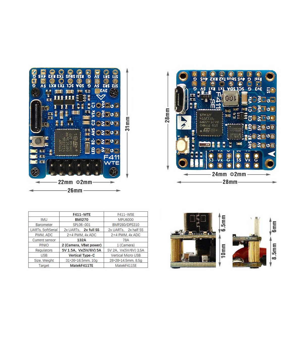 Matek Flight Controller F411-WTE Matek Flight Controller F411-WTE