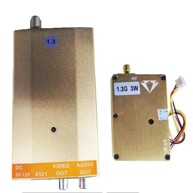 Система передачі відеосигналу 3W 1.3G Wireless CCTV Transceiver Video Audio Transmitter Image Transmission Sender Drone Camera Transmitting Receiver for FPV