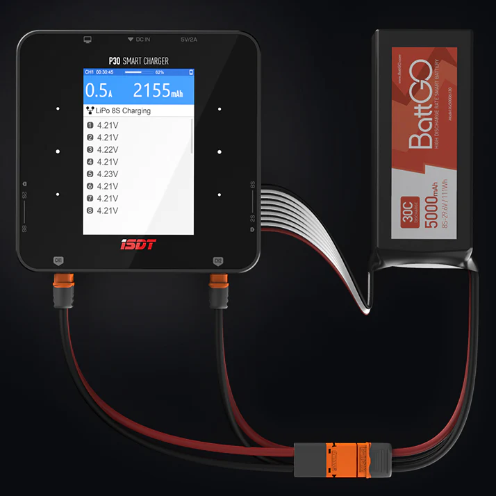 Зарядний пристрій iSDT P30 Dual Channel Lipo Battery Charger Зарядний пристрій iSDT P30 Dual Channel Lipo Battery Charger