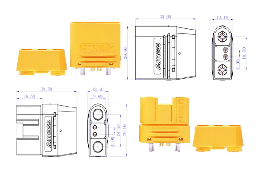 Конектор AMASS XT120 Пара/M/F Конектор AMASS XT120 Пара/M/F