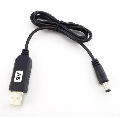 Кабель-перехідник з USB 5V до DC 5.5-2.1мм 9V/12V