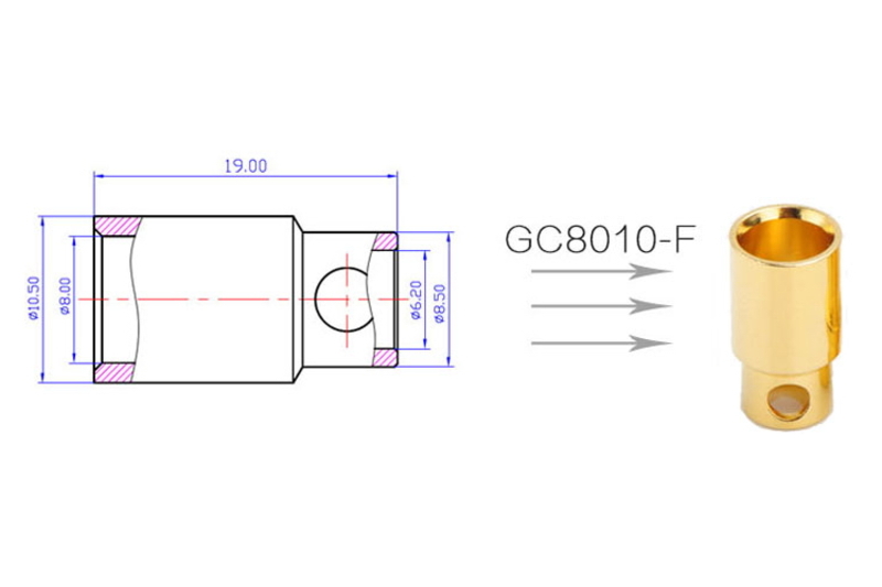 Силові конектори AMASS PLUG 8.0MM M/F Силові конектори AMASS PLUG 8.0MM M/F