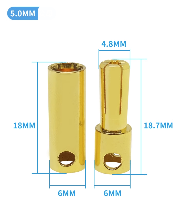 Конектор 5mm Gold Plated Bullet M/F