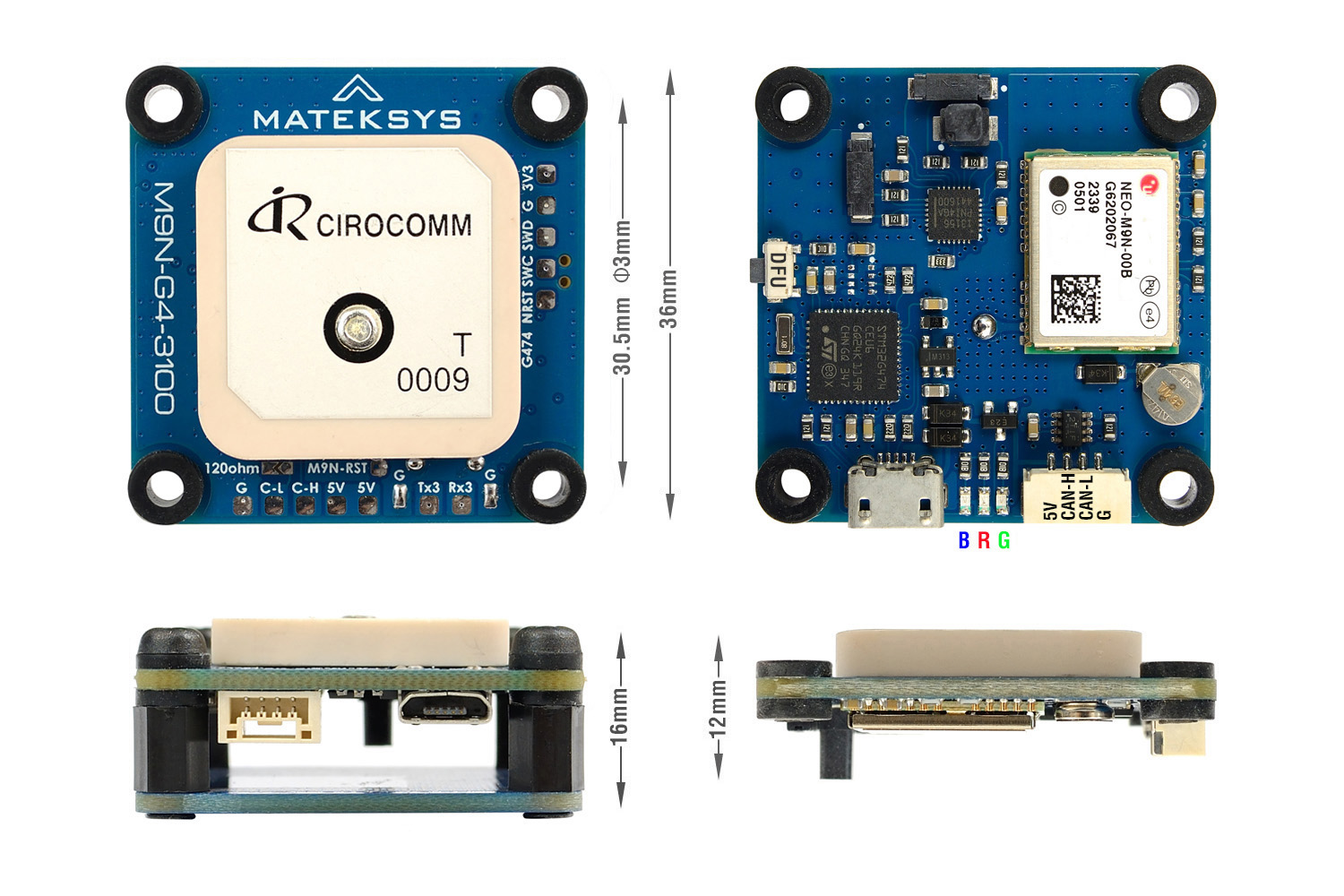 Matek AP_Periph DroneCAN GNSS M9N-G4-3100 Matek AP_Periph DroneCAN GNSS M9N-G4-3100