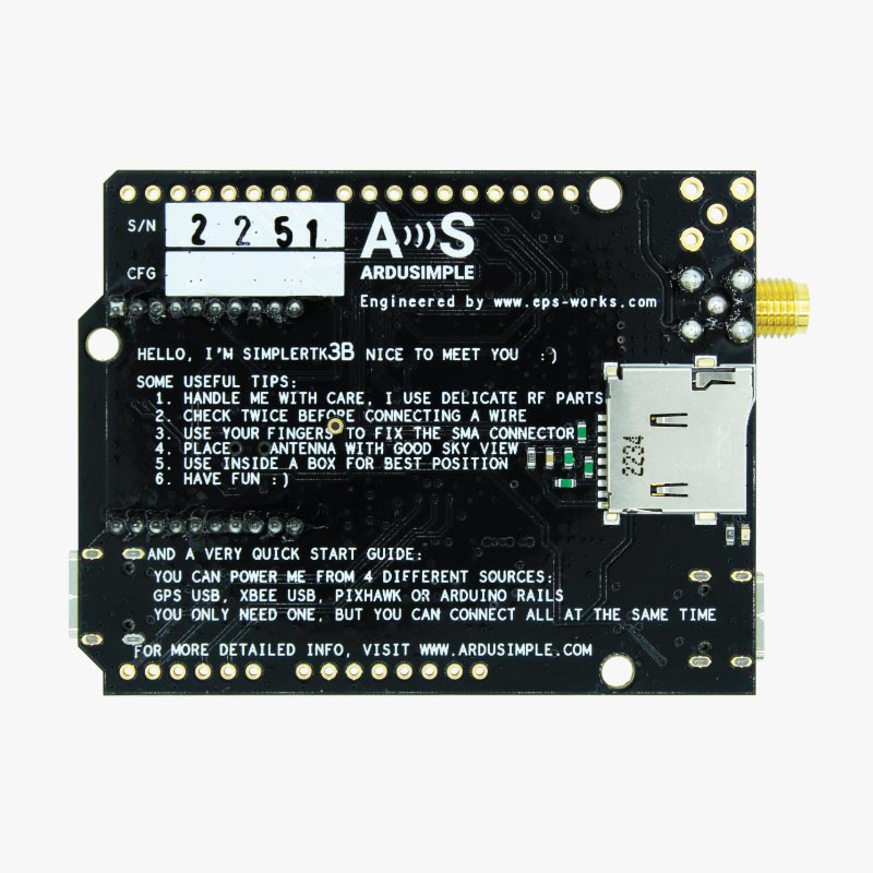 mosaic X5 back GPS ArduSimple simpleRTK3B Pro