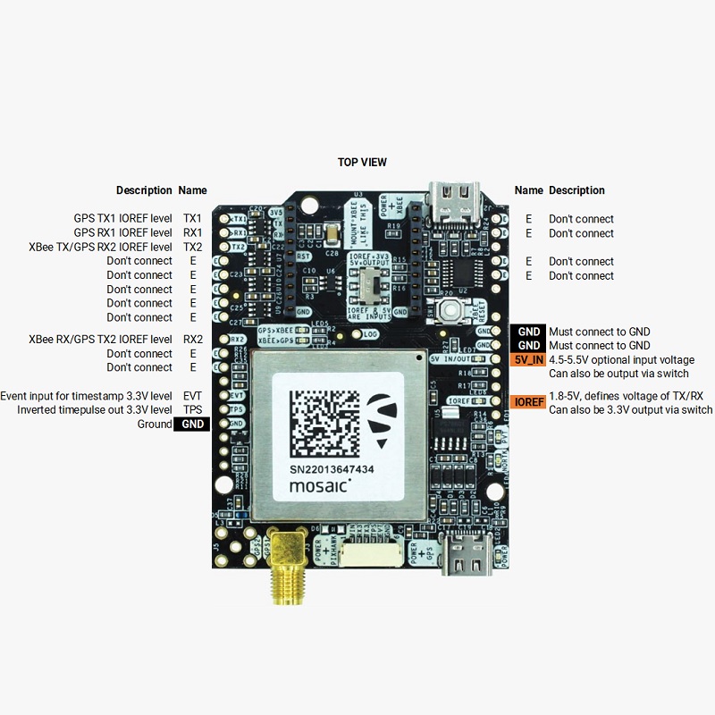 pinout simpleRTK3B Pro R00 GPS ArduSimple simpleRTK3B Pro