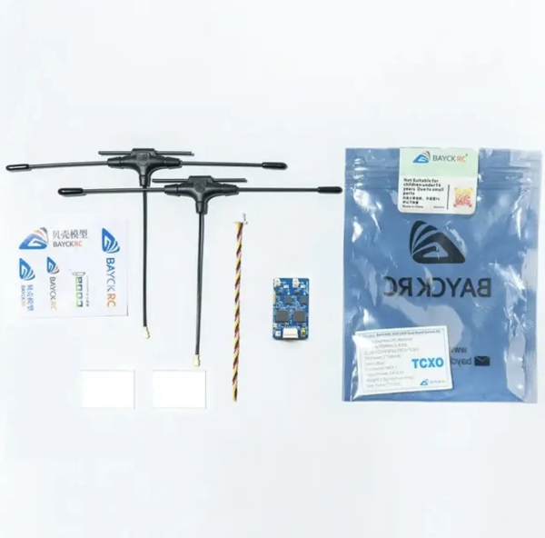 BAYCKRC 900MHz/2.4GHz ELRS Dual Band Gemini receiver with two antennas